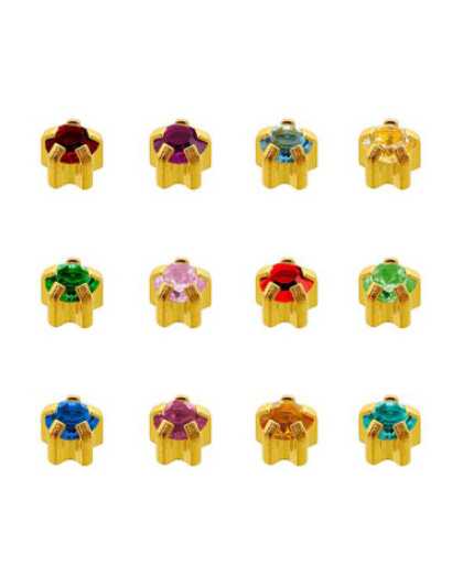 Brincos Dourados Pedras Sortidas Garras