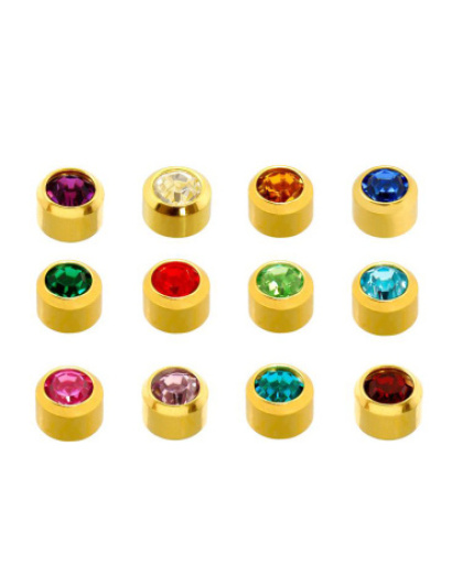 Brincos Dourados Pedras Sortidas