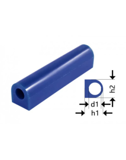 Blue Wax Tube Flat Side 28 x 25 mm