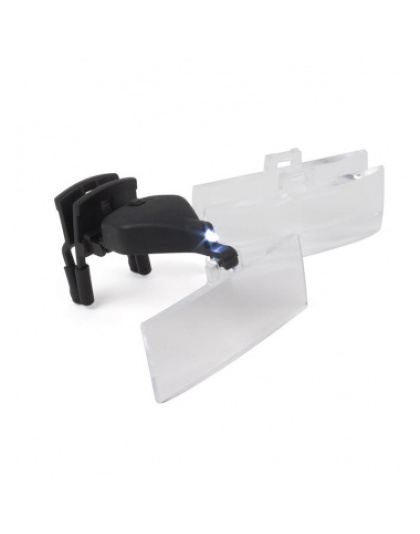 Lupa Binocular com Pinça LED