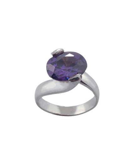 Anel Solitário com Pedra Oval