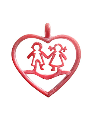 Coração com Menino e Menina