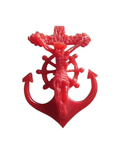 Âncora com Cristo Cruz e Leme