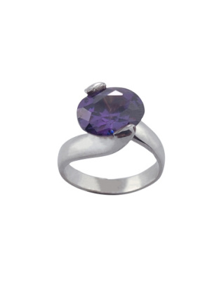 Anel Solitário com Pedra Oval