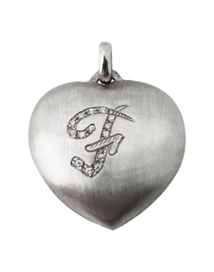 Coração Letra F com Pedras