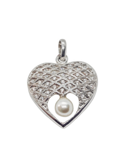 Coração com Pedras e Pérola
