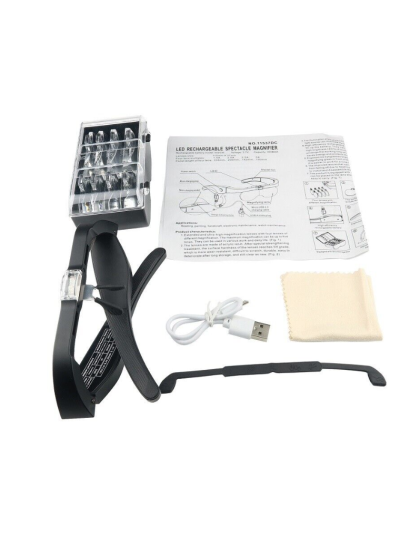 Lupa de Óculos Recarregável com LED