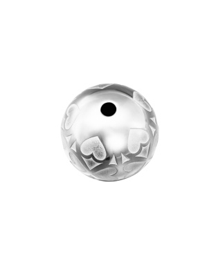Bola com Corações 12 mm - Furo 2,5 mm