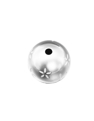 Bola com Flores 12 mm - Furo 2,5 mm