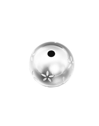 Bola com Flores 12 mm - Furo 2,5 mm