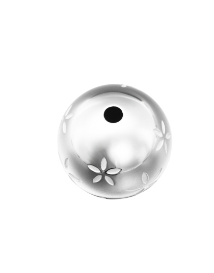 Bola com Flores 14 mm - Furo 2,5 mm