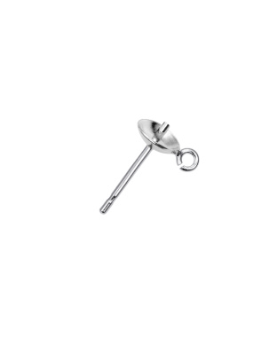 Brinco de Calota Lisa 6 mm com Argola Transversal