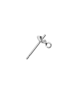 Brinco de Calota Lisa 5 mm com Argola Transversal