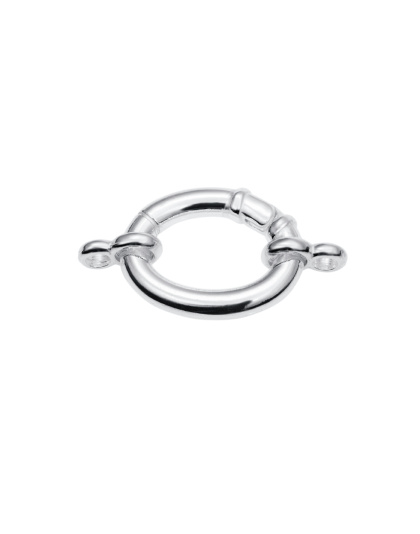 Fecho Argola Oval com Terminais 22x18 mm