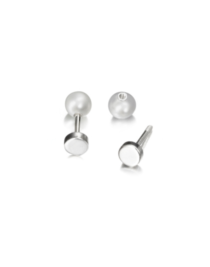 Brincos de Disco e Pérola 8 mm - 0,95 mm