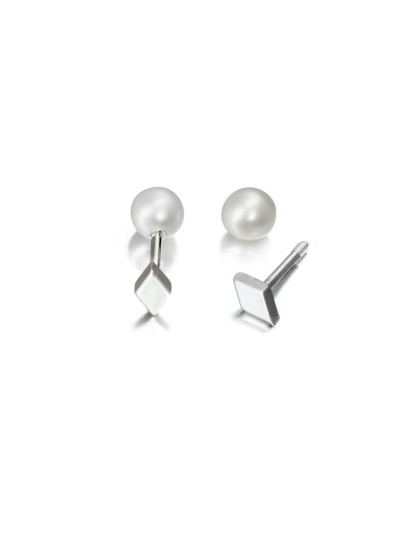 Brincos de Losango e Pérola 8 mm - 0,95 mm