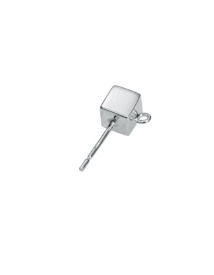 Brinco Cubo 5x5 mm - Espigão 10 x 0,9 mm com Argola